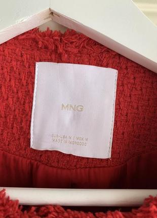 Червоний твідовий піджак mango розмір m3 фото