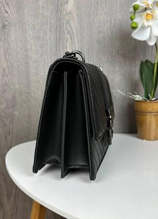 Модная женская сумочка клатч пинко стеганная, мини сумка в стиле pinko черная4 фото