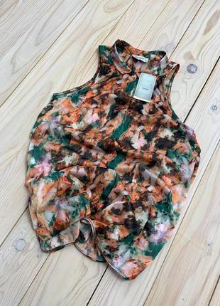💙💛 sale розпродаж легка яскрава блуза сорочка без рукавів pull&bear4 фото