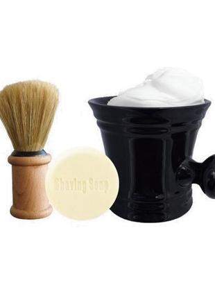 Набір для гоління з чорною чашою the shave factory shave set black mug1 фото