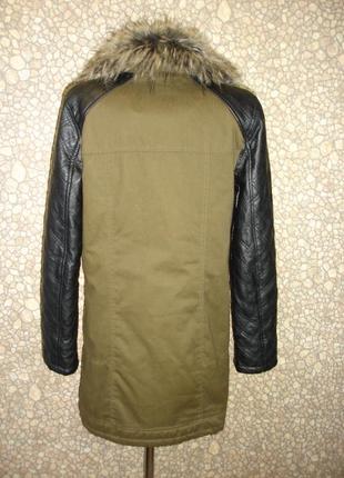 Демісезонна куртка-пальто з штучним хутром "atmosphre "4 фото