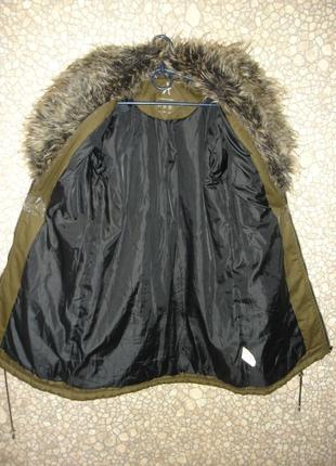 Демісезонна куртка-пальто з штучним хутром "atmosphre "5 фото
