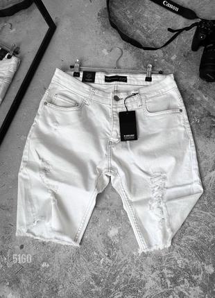 Білі джинсові шорти чоловічі мужские джинсовые белые шорты