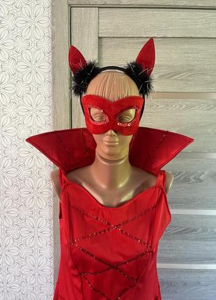 Карнавальный костюм платье леди дьявол на хеловин4 фото