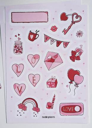 Стойкерпак "мое сердце повсюду", стикеры сердца, наклейки в день валентина1 фото