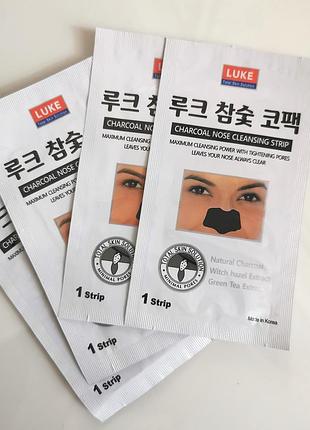 Полоски для носа от черных точек с углем luce