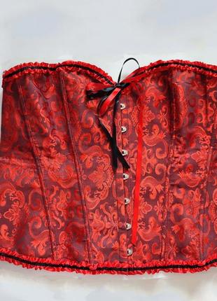 Готика корсет червоний чорний готичний мулен руж moulin rouge жіночий транс трансдіва трансвестит