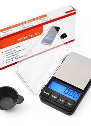 Весы ювелирные digital scale vs - 200 г 0,01 г с чашей, электронные весы для золота, мерная посуда)2 фото