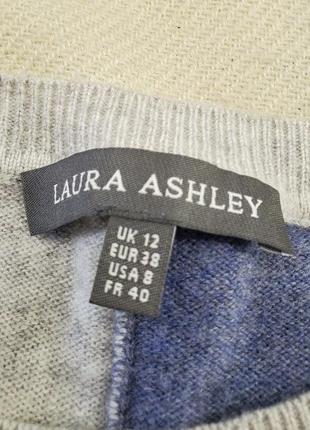 Свитер женский laura ashley 12 размер кашемир шерсть шерсть шерсть шерсть колор блок Голубой серый5 фото