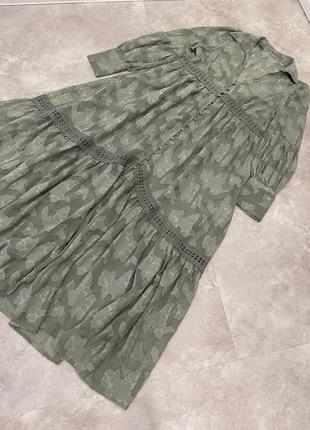 Платье макси цвета хаки с кружевными вставками и пуговицами asos design5 фото