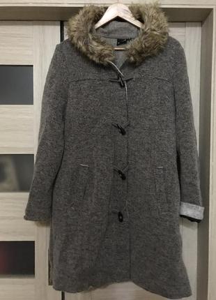 Шикарное вязаное пальто- дафлкот, италия, шерсть альпака!1 фото