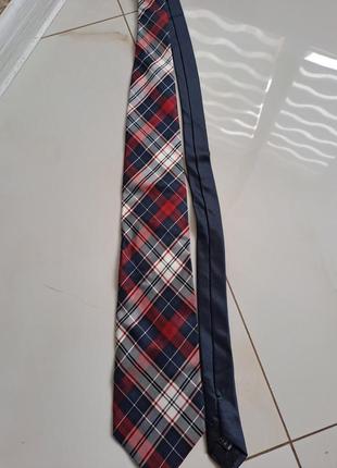 Мужской галстук tommy hilfiger в шотландскую клетку, темно-синий3 фото