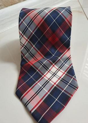 Мужской галстук tommy hilfiger в шотландскую клетку, темно-синий1 фото