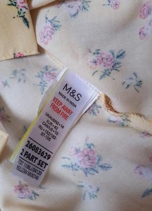 Актуальная стильная хлопковая блуза/рубашка в цветочный принт, m&amp;s, p. 12-148 фото