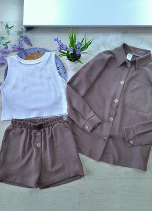 Літній костюм тройка для дівчаток