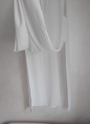 Белая длинная блузка / туника4 фото