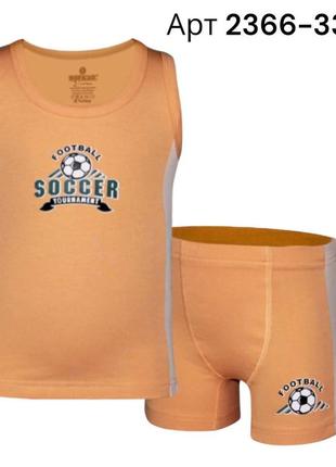 Комплект майка труси боксери для хлопчика baykar бавовна красива дитяча білизна туреччина арт 2366-3366 футбол