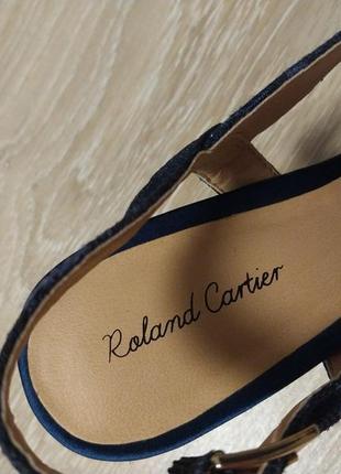 Синие спучные босоножки на каблуке roland cartier5 фото
