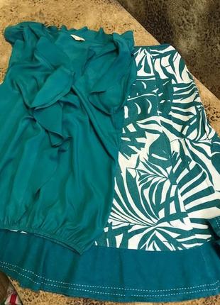 Юбка женская 48р (10)  лен, вискоза +блузка в подарок1 фото