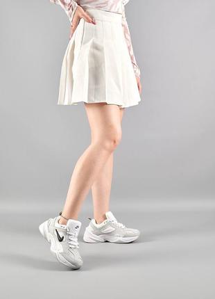 Женские кроссовки nike m2k tekno white gray black, стильная и удобная женская обувь4 фото