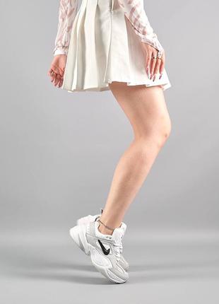 Женские кроссовки nike m2k tekno white gray black, стильная и удобная женская обувь9 фото