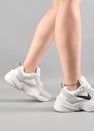 Жіночі кросівки nike m2k tekno white gray black,стильне та зручне жіноче взуття7 фото