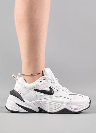 Женские кроссовки nike m2k tekno all white black, стильная и удобная женская обувь