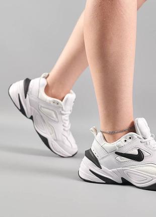 Жіночі кросівки nike m2k tekno all white black,стильне та зручне жіноче взуття6 фото