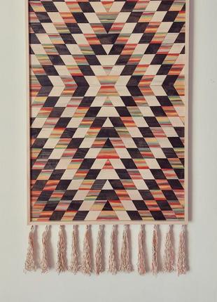 Картина в етно стилі. панно з дерева. гуцульщина. килим