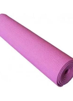 Килимок для йоги та занять спортом 170х60 см силіконовий рожевий2 фото