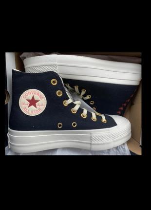 Кеди на платформі converse platform hearts love ретро vintage