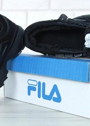 Зимові жіночі кросівки fila disruptor ii "black"2 фото