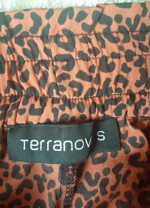 Легенькі літні штани цегляного кольору,леопардовий принт5 фото