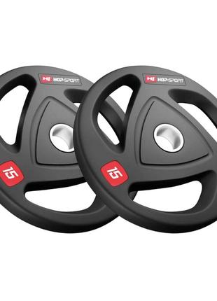 Сет дисков олимпийских 2 х 15 кг hop-sport диски (блинчики) для штанги и гантелей набор дисков на штангу гриф