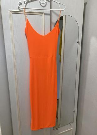 Летнее яркое платье оранж6 фото