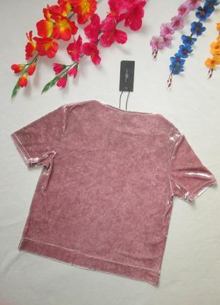 Шикарная трендовая велюровая бархатная футболка пыльная роза new look5 фото
