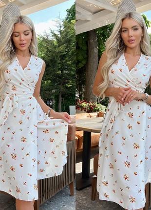 Сукня жіноча довга міді літня легка на літо базова квіткова на запах синя сіра чорна...