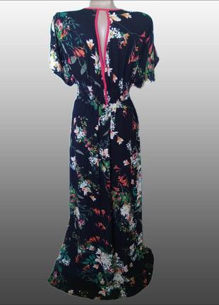 Интересное длинное черное платье с разрезом в японском стиле/платье макси в принт4 фото
