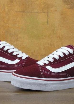 Кеди vans old skool winter edition bordo, зимові вансы з хутром3 фото