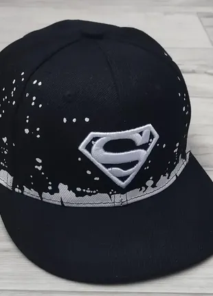 Кепка дитяча снепбек (snapback) чорно-білий супермен superman 50-54р (2236)