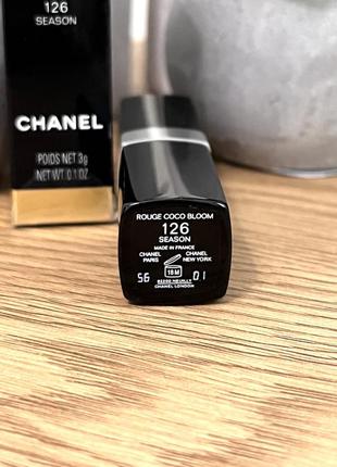 Оригінал chanel rouge coco bloom зволожувальна помада для губ 126 season оригинал увлажняющая помада4 фото