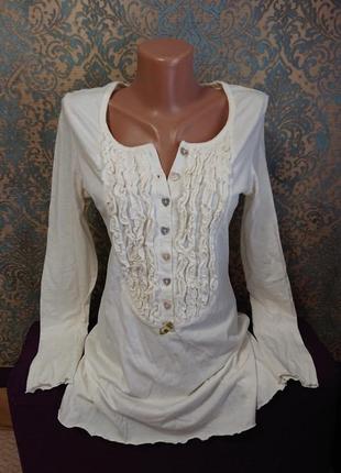 Красива женская блуза хлопок р.42/44 блузка блузочка футболка1 фото