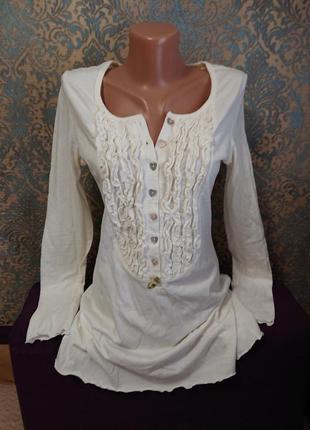 Красива женская блуза хлопок р.42/44 блузка блузочка футболка2 фото