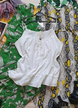Натуральная коттоновая хлопковая майка блуза на тонких бретелях7 фото
