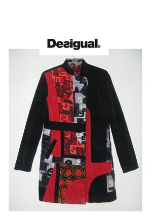Скидка 24 часа брендовое дизайнерское вельветовое черное пальто тренч пиджак desigual