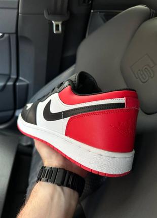Nike air jordan 1 retro low black white red, чоловічі кросівки найк джордан 1 низькі, мужские кроссовки джордан найк демисезонные3 фото