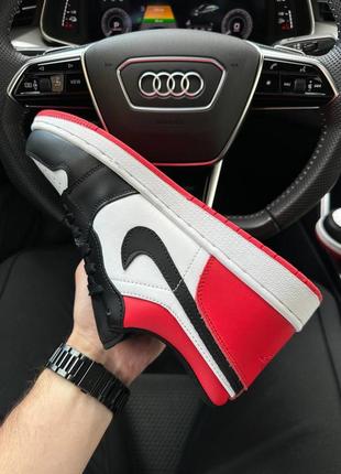 Nike air jordan 1 retro low black white red, чоловічі кросівки найк джордан 1 низькі, мужские кроссовки джордан найк демисезонные4 фото