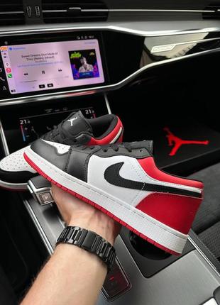Nike air jordan 1 retro low black white red, чоловічі кросівки найк джордан 1 низькі, мужские кроссовки джордан найк демисезонные7 фото