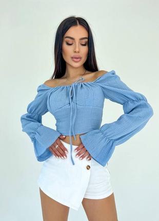 Топ из натуральной ткани🩵