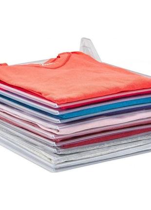 Набір пластикових розділювачів-підносів органайзер для зберігання одягу 10 осередків для футболок 35x30см ezstax2 фото